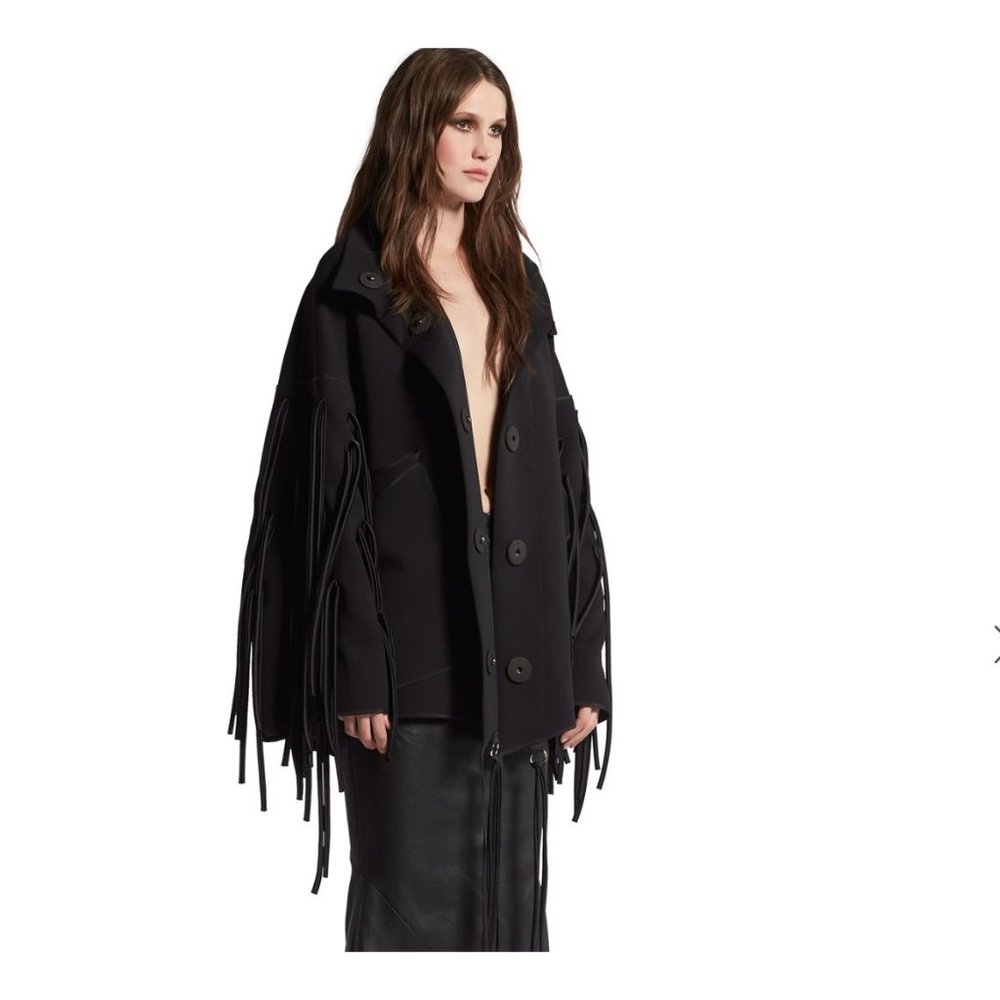 NWT Maticevski Namesake Black Fringe Sleeve Jacket Women's 4